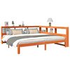 vidaXL Lit biblioth&egrave;que sans matelas cire marron 180x200 cm pin massif