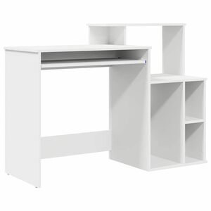 vidaXL Bureau avec tiroir Blanc 120,5 x 44 x 88,5 cm Bois d'ing&eacute;nierie