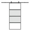 vidaXL Porte coulissante kit de quincaillerie tremp&eacute; verre aluminium