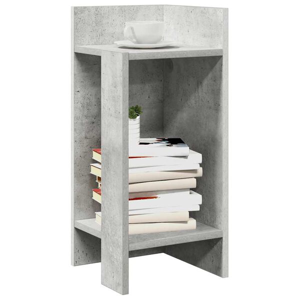 vidaXL Tables d'appoint 2 pcs avec étagère gris béton 25,5x27x60 cm