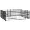 vidaXL Chenil d'ext&eacute;rieur pour chiens Acier 33,18 m&sup2;
