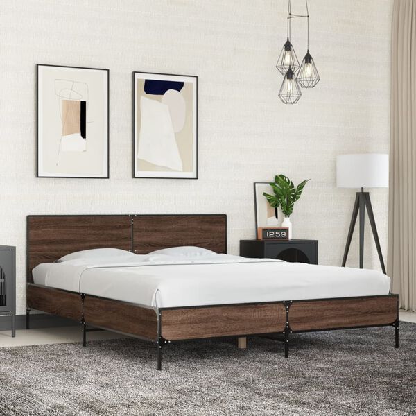 vidaXL Cadre de lit sans matelas chêne marron 160x200 cm