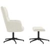 vidaXL Chaise de relaxation avec tabouret Blanc crème Velours