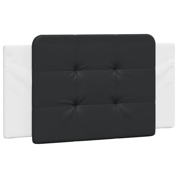 vidaXL Coussin de t&ecirc;te de lit Zadar noir et blanc 100 cm similicuir