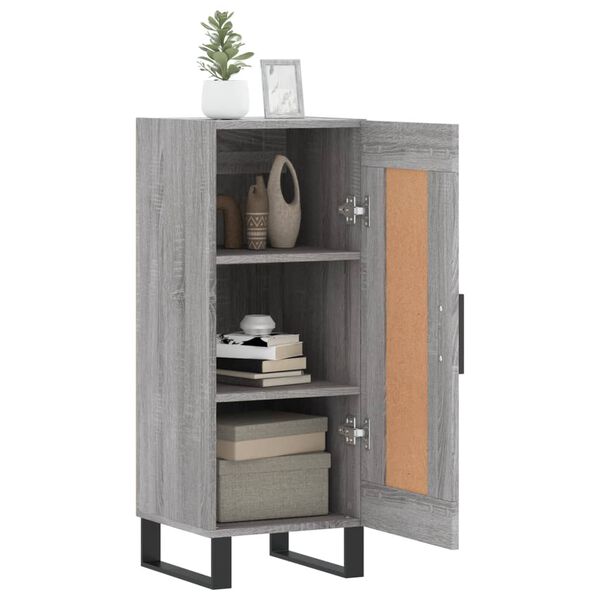 vidaXL Buffet Sonoma gris 34,5x34x90 cm Bois d'ing&eacute;nierie
