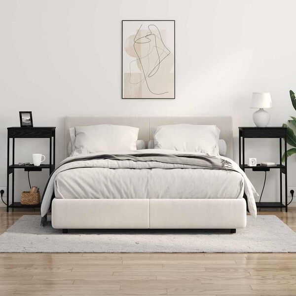 vidaXL Cabinet de chevet Ch&ecirc;ne noir 41 x 31 x 76 cm Bois d'ing&eacute;nierie