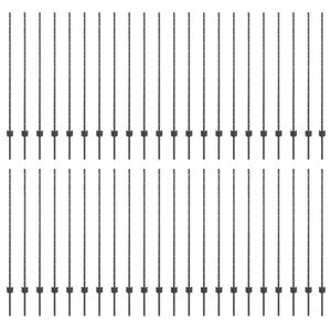 vidaXL Poteau de cl&ocirc;ture. 44 pcs Gris 180 cm Acier