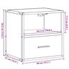 vidaXL Table de chevet murale Chêne fumé 40x31x39,5 cm
