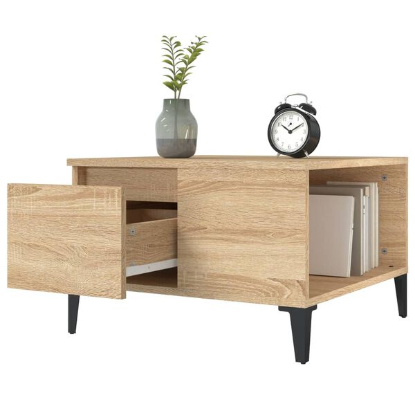 vidaXL Table basse chêne sonoma 55x55x36,5 cm bois d'ingénierie