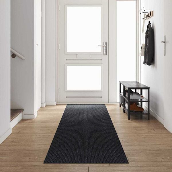 vidaXL Tapis Couloir Anthracite 80 x 500 cm tissu