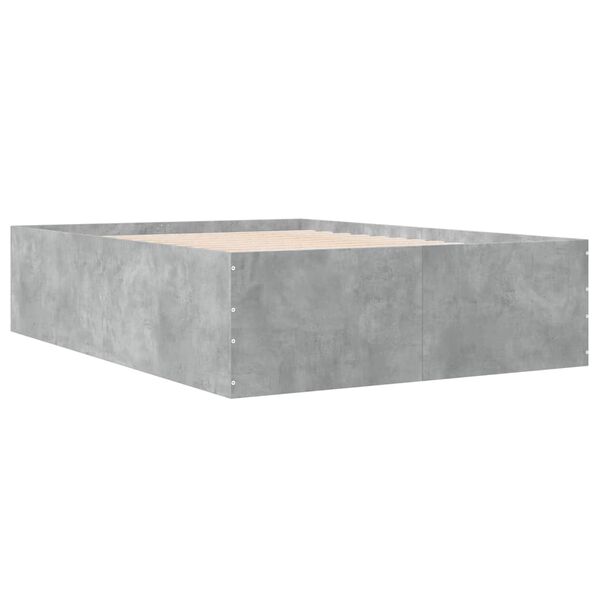 vidaXL Cadre de lit sans matelas gris b&eacute;ton 135x190 cm