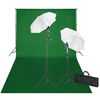 vidaXL Kit de studio et toile de fond verte 600 x 300 cm et lumi&egrave;res