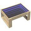 vidaXL Table basse avec LED infini ch&ecirc;ne sonoma 70x53x30 cm