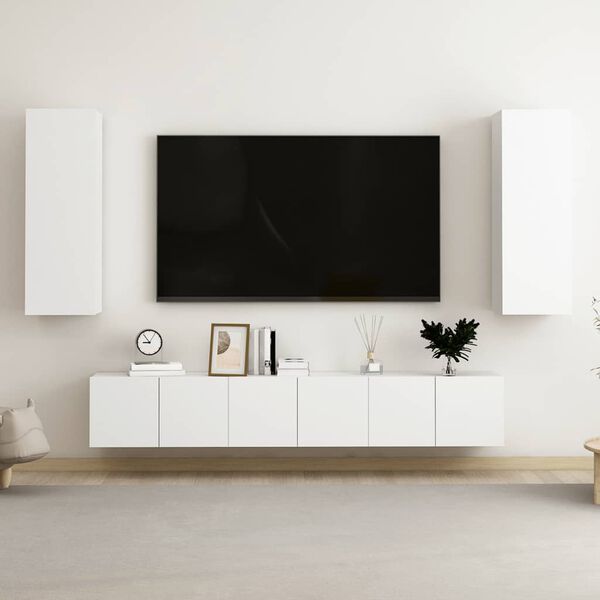 vidaXL Ensemble de meubles TV 5 pcs Blanc Bois d'ing&eacute;nierie