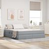 vidaXL Lit avec rangement et matelas Gris clair 160 x 200 cm Polyester