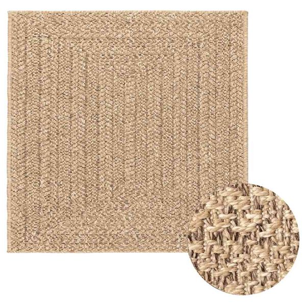 vidaXL Tapis ZIZUR beige 240x240 cm aspect de jute int&eacute;rieur ext&eacute;rieur