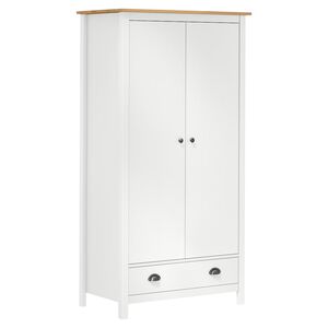 vidaXL Garde-robe &agrave; 2 portes Hill Blanc 89x50x170cm Bois de pin solide