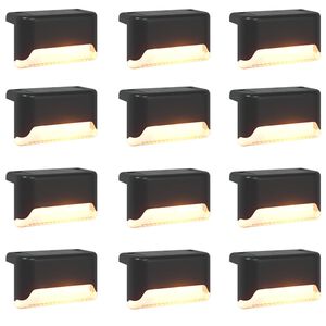 vidaXL Lampes solaires ext&eacute;rieures avec pique de sol 12 pc Blanc chaud