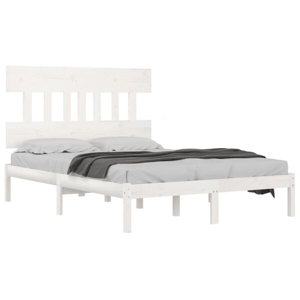 vidaXL Cadre de lit sans matelas blanc 180x200 cm bois massif