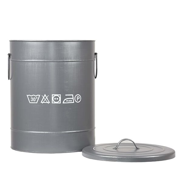 LABEL51 Panier &agrave; linge 32x32x43 cm M Gris antique