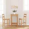 VidaXL Tabourets de bar 2 pcs naturel bois massif d'hévéa