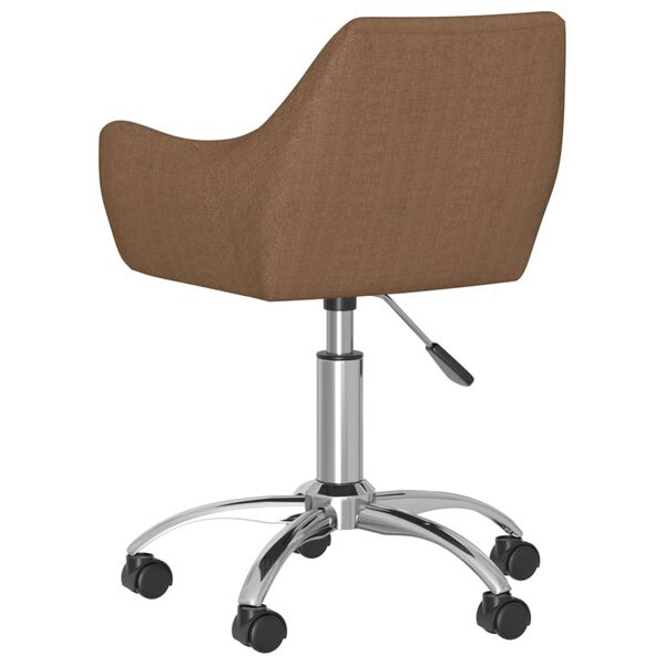 vidaXL Chaise pivotante de bureau Marron Tissu