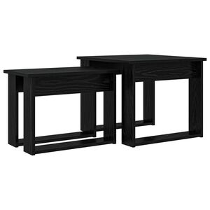 vidaXL Ensemble de tables basses 2 pcs Ch&ecirc;ne noir Bois d'ing&eacute;nierie