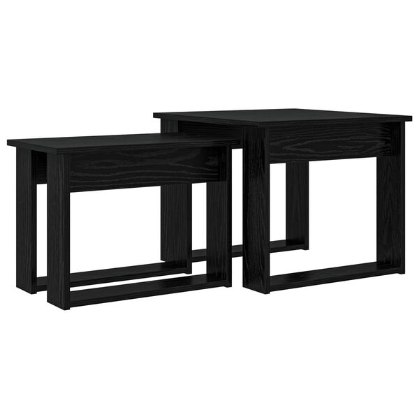 vidaXL Ensemble de tables basses 2 pcs Ch&ecirc;ne noir Bois d'ing&eacute;nierie