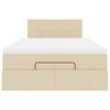 vidaXL Cadre de lit ottoman avec matelas crème 120x200cm tissu