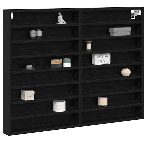 vidaXL Vitrine Ch&ecirc;ne noir 100 x 8,5 x 75 cm Bois d'ing&eacute;nierie