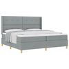 vidaXL Lit &agrave; Ressorts avec matelas Gris clair 200 x 200 cm tissu
