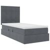 vidaXL Lit avec rangement et matelas Gris fonc&eacute; 90 x 190 cm Velours