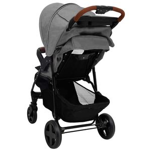 vidaXL Poussette pour b&eacute;b&eacute; 2-en-1 Gris clair Acier