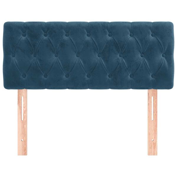 vidaXL T&ecirc;te de lit Bleu fonc&eacute; 90x7x78/88 cm Velours