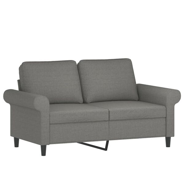 vidaXL Canap&eacute; &agrave; 2 places Gris fonc&eacute; 120 cm Tissu