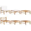 vidaXL Salon de jardin 3 pcs avec coussins cr&egrave;me Bois de teck