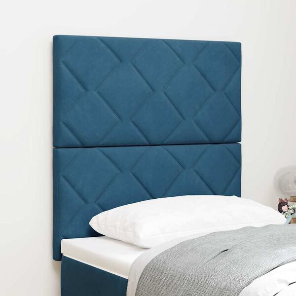 vidaXL T&ecirc;te de lit avec t&ecirc;te de lit Bleu fonc&eacute; 80 cm Velours