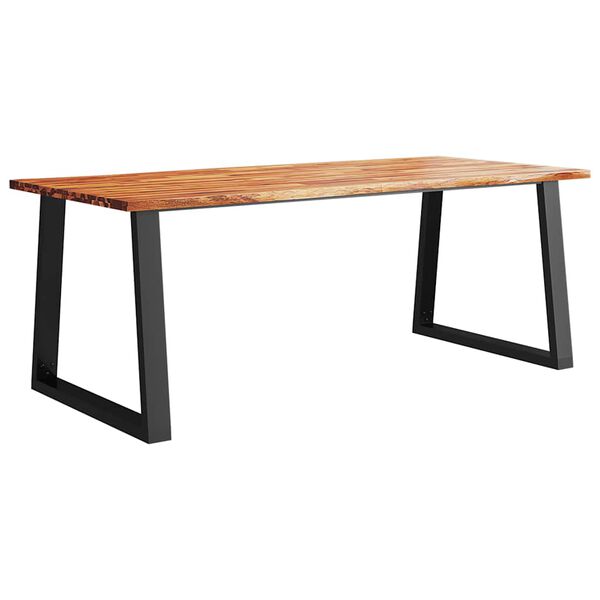 vidaXL Table &agrave; manger 200x90x75 cm bois d'acacia solide &agrave; bord vif