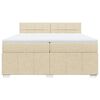 vidaXL Sommier &agrave; lattes de lit avec matelas Cr&egrave;me 200x200 cm Tissu