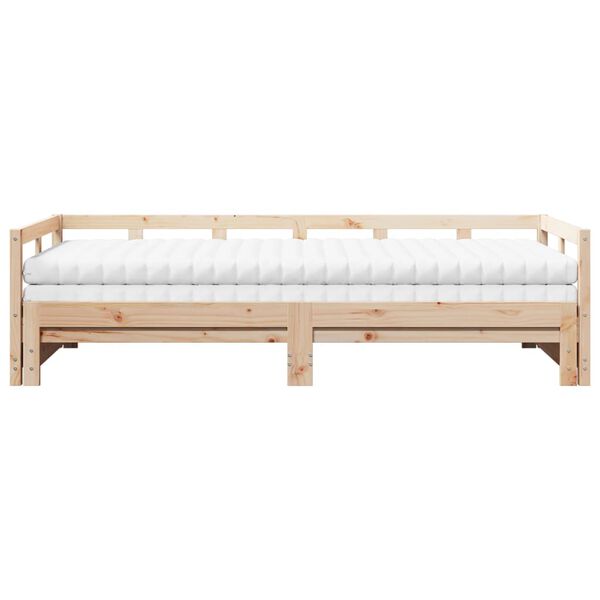 vidaXL Lit de jour et lit gigogne et matelas 90x200 cm bois pin massif