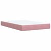 vidaXL Sommier &agrave; lattes de lit avec matelas rose 120x190 cm velours