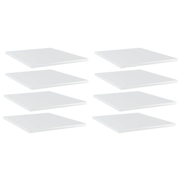 vidaXL Panneaux de biblioth&egrave;que 8 pcs blanc brillant bois d&rsquo;ing&eacute;nierie