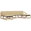 vidaXL Ensemble de canap&eacute;s d'ext&eacute;rieur 6 pcs Blanc et Beige