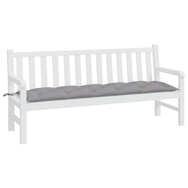 vidaXL Coussin de banc de jardin gris 180x50x7 cm tissu oxford