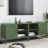 vidaXL Meubles TV 2 pcs vert olive 68x39x50,5 cm acier