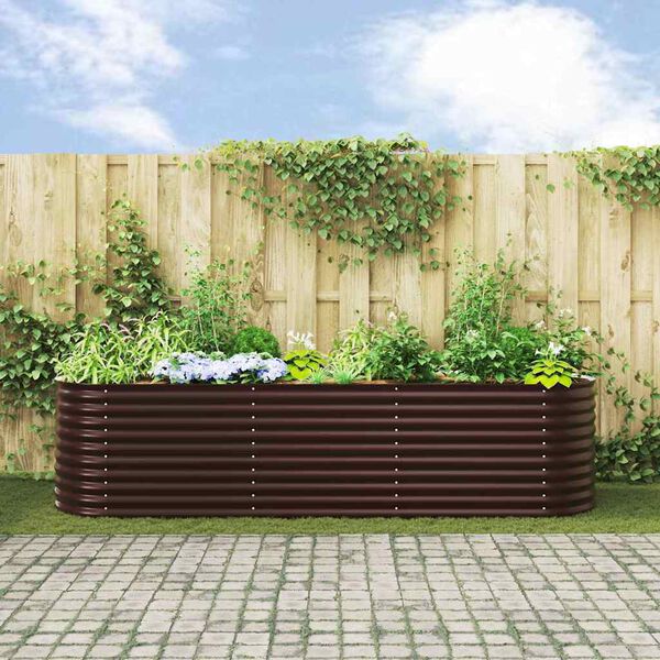 vidaXL Jardinière surélevée Marron 320 x 80 x 81 cm Acier