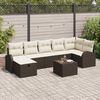 vidaXL Ensemble de canapé de jardin 8 pcs Marron Poly rotin
