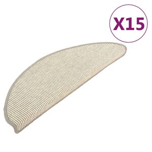vidaXL Tapis d'escalier 15 pi&egrave;ces 65 x 21 x 4 cm Argent Demi-rond Grand