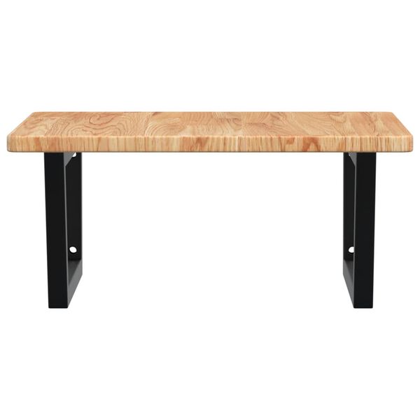 vidaXL &Eacute;tag&egrave;re de vasque murale acier et bois de ch&ecirc;ne massif