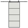 vidaXL Porte coulissante kit de quincaillerie noir 90x205 cm verre ESG